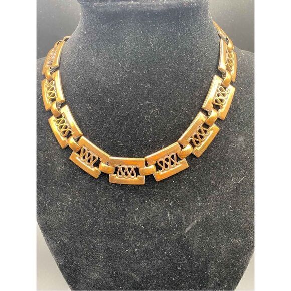 MATISSE RENOIR VINTAGE COPPER MID CENTURY MODERNIST STYLE NECKLACE DESIGNER - Picture 1 of 6